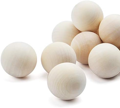 Jdesun 20 Pieces Unfinished Wooden Balls, Large Round Craft Balls for DIY Projects, Kids Arts and Cr | Amazon (US)
