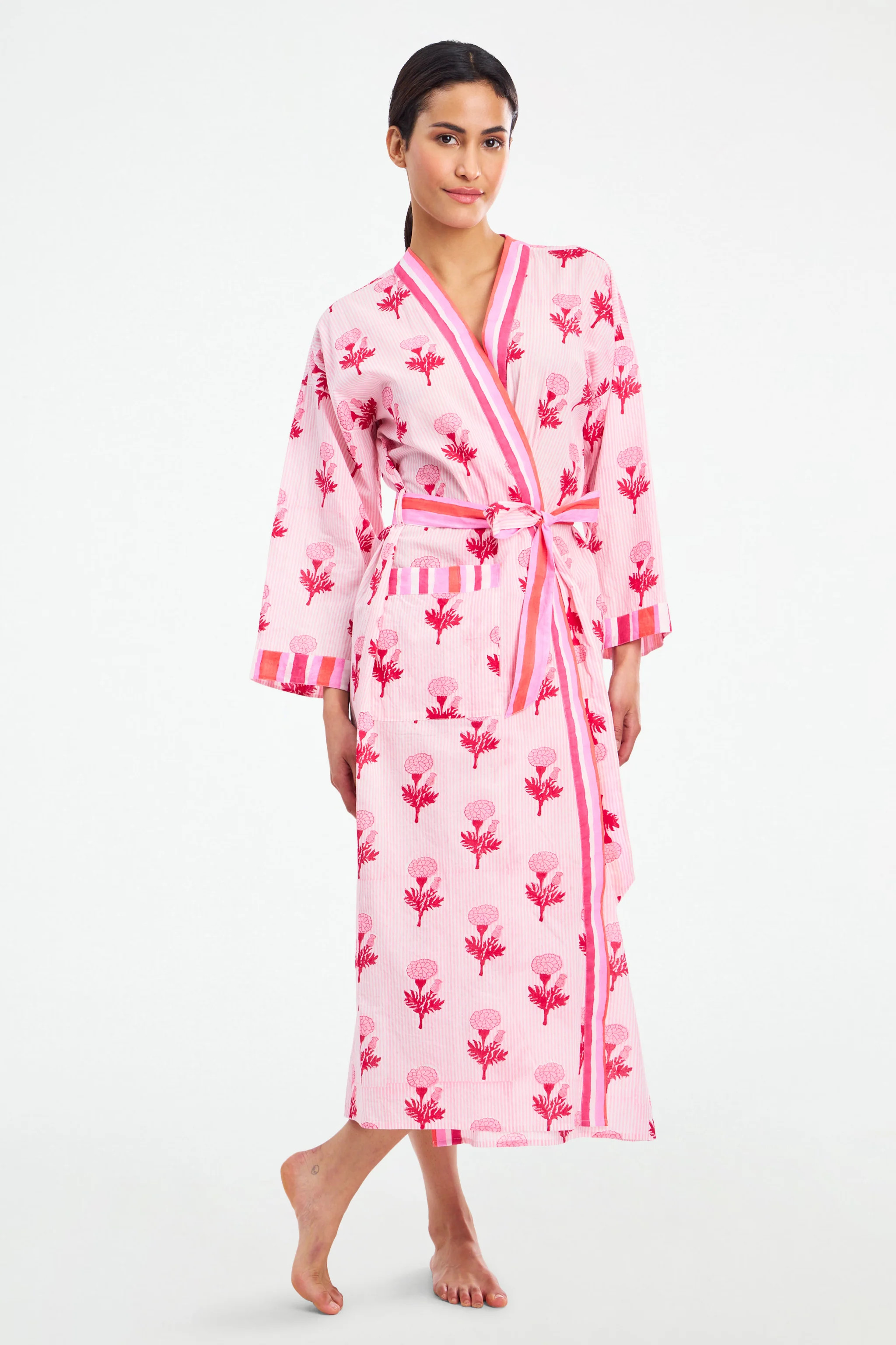 Marigold Stripe Summer Robe | Roller Rabbit | Roller Rabbit