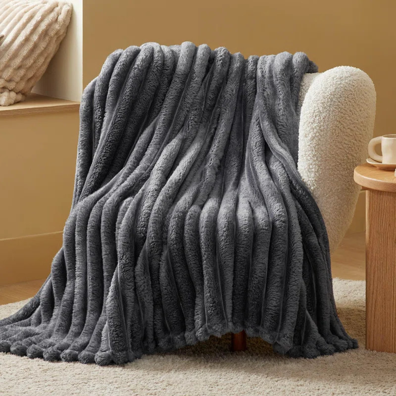 Bedsure Fleece Twin/Twin XL Blanket – Super Soft Cozy Throw for Dorm Bed & Couch – Dark Gray ... | Wayfair North America