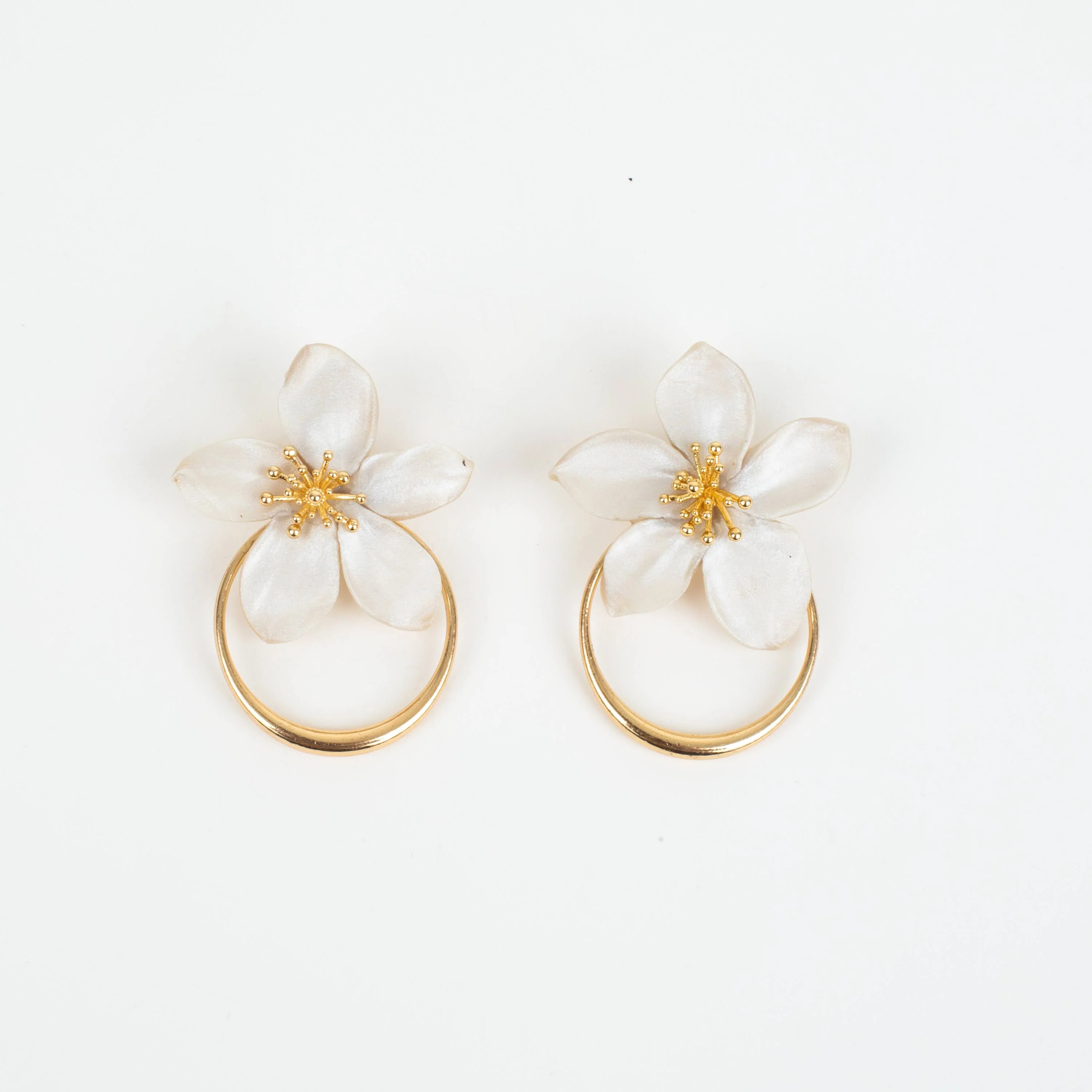 Amalia Floral Gold Hoop Statement Earring | Forlanya