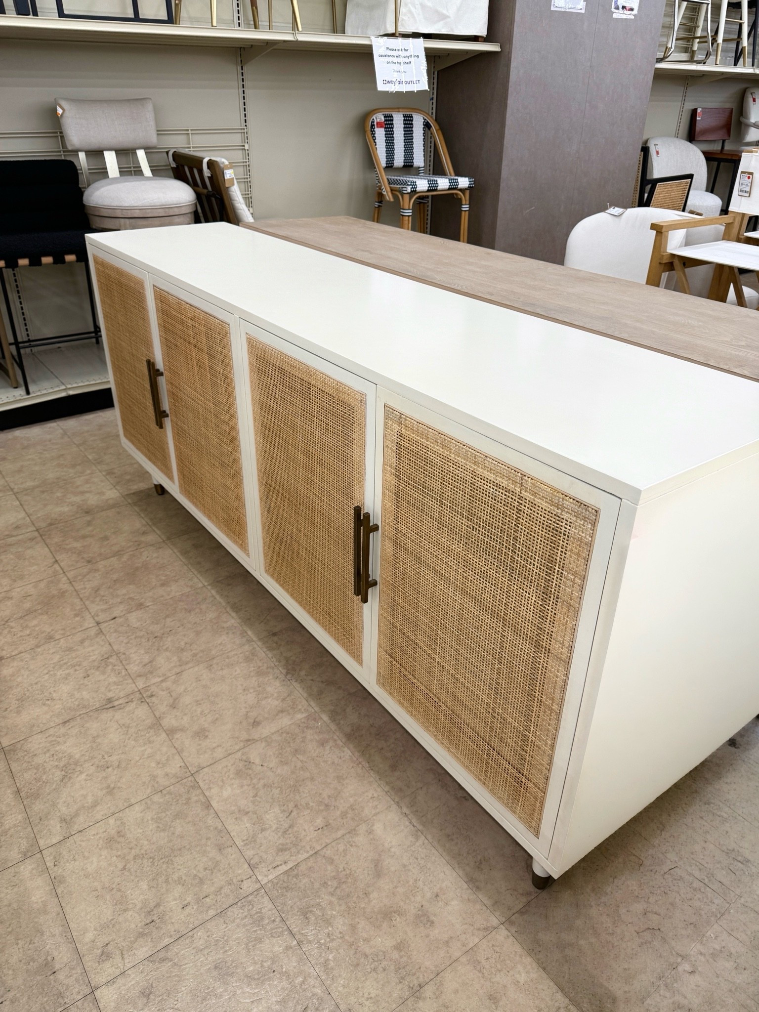 Beautiful coastal sideboard! 🤍  The Benancia Mahogany Wood Sideboard from Wayfair features a light woven texture and natural wood finish that adds so much warmth and character to a space. ✨ Such a high-quality statement piece for a coastal home with plenty of stylish storage inside! 🙌🏻 Perfect for a dining room, entryway, or living space with that relaxed natural look. Linked it here! 💫 #Sideboard #Wayfair #Credenza