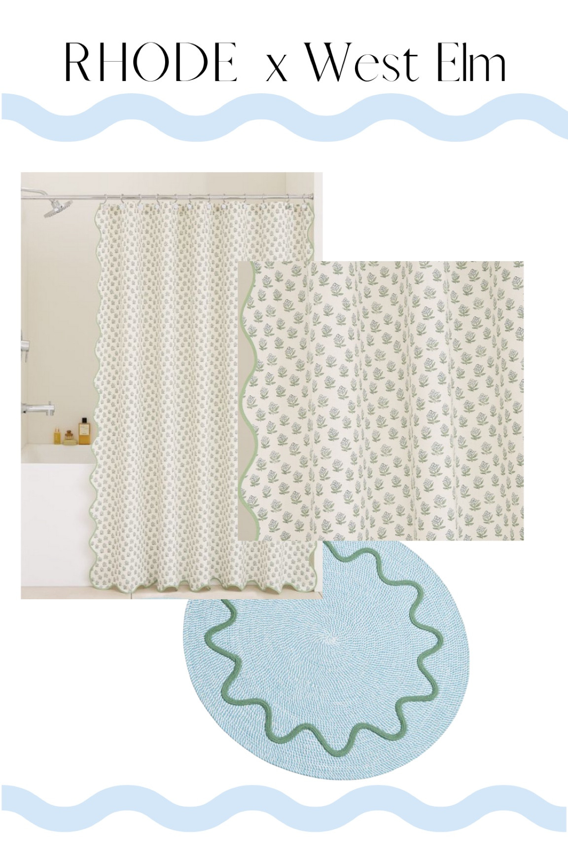 RHODE and West Elm collaboration // bathroom refresh // shower curtain // block print shower curtain 

#LTKhome #LTKFind #LTKunder100