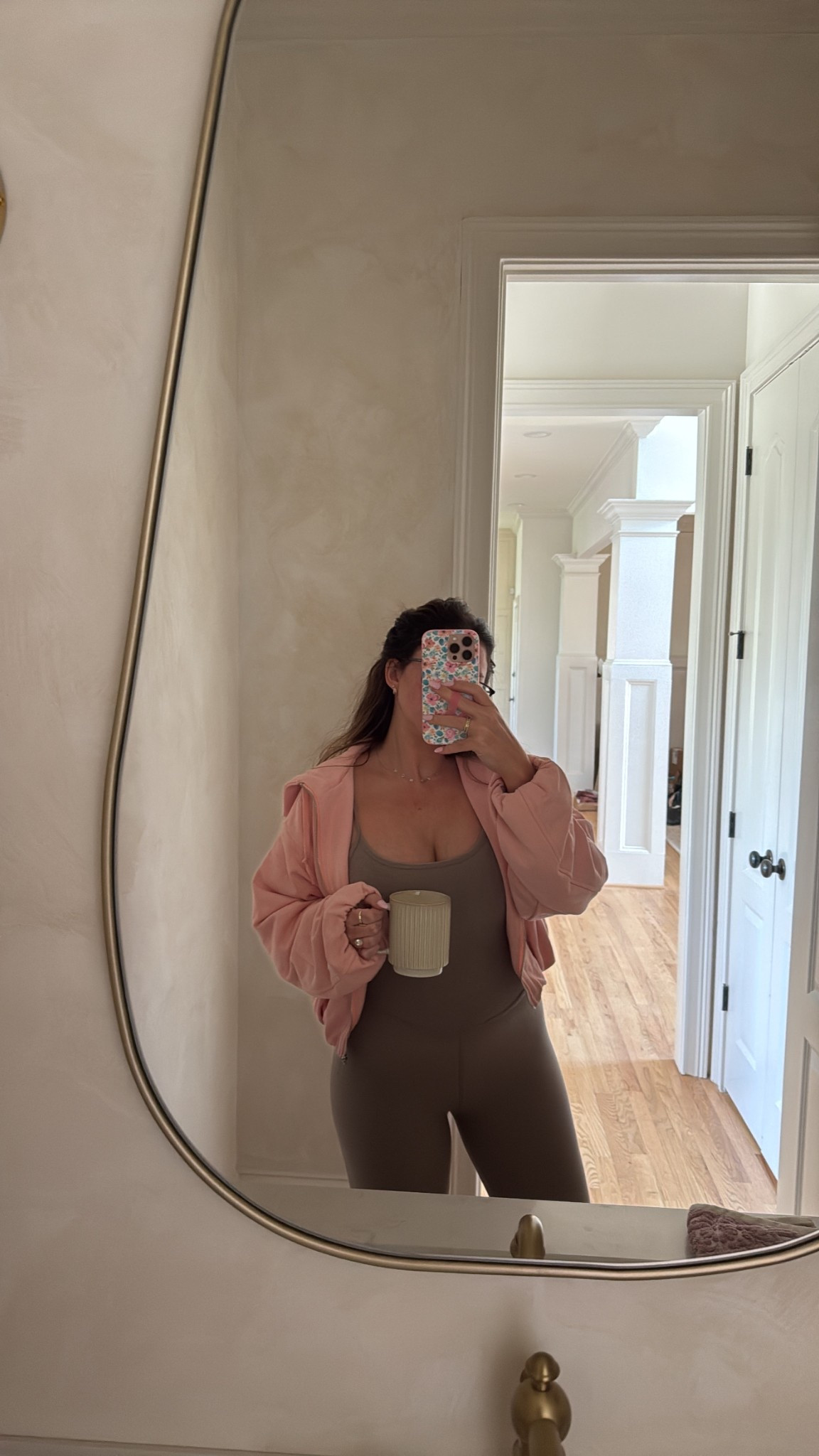 One piece and zip up I wore to Pilates!!
Jumpsuit in size Small. Bubblegum pink zip up in medium! 

#athleisure 

#LTKActive