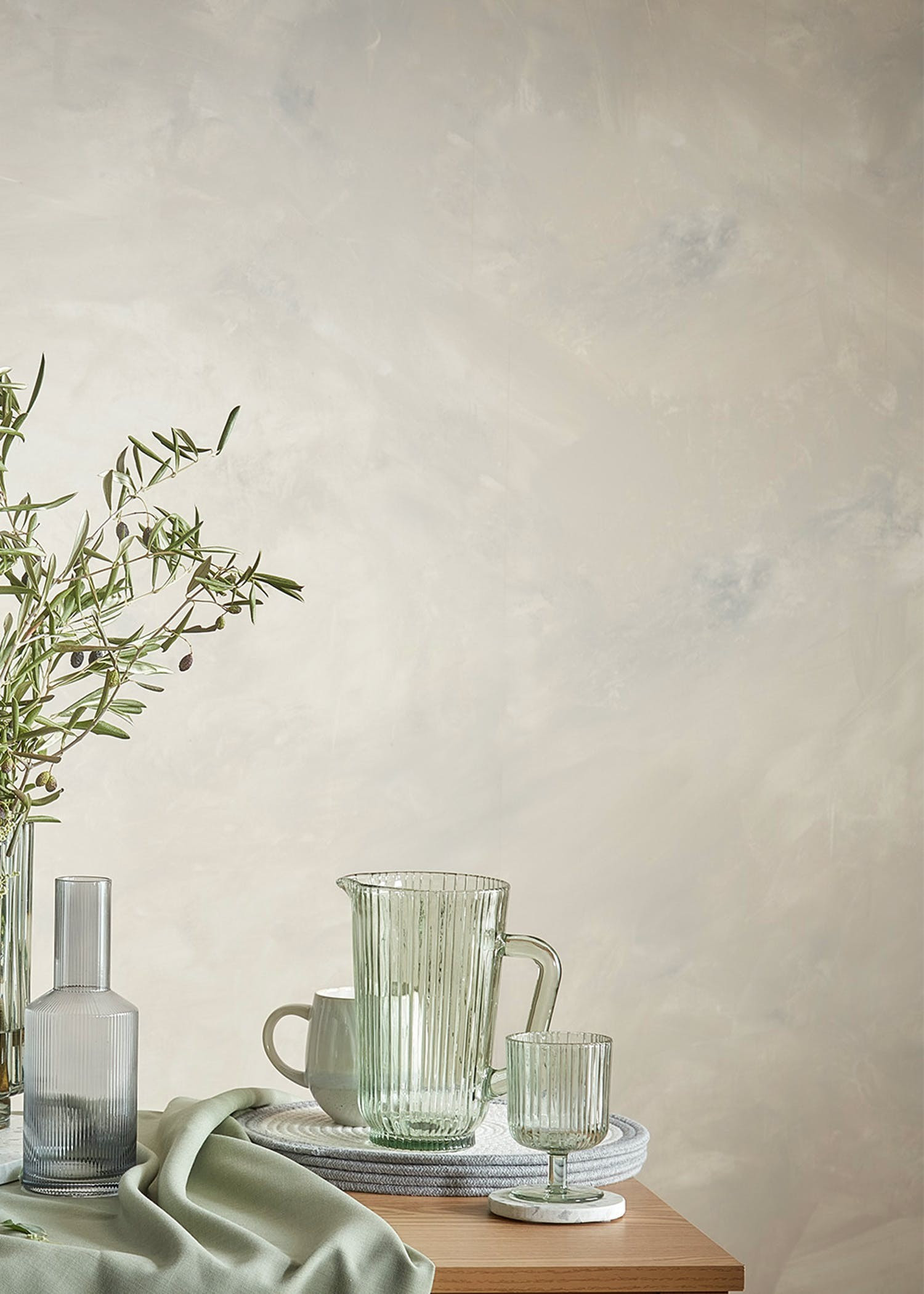 Green Ribbed Glass Jug (21cm x 12cm) – Clear | Matalan (UK)