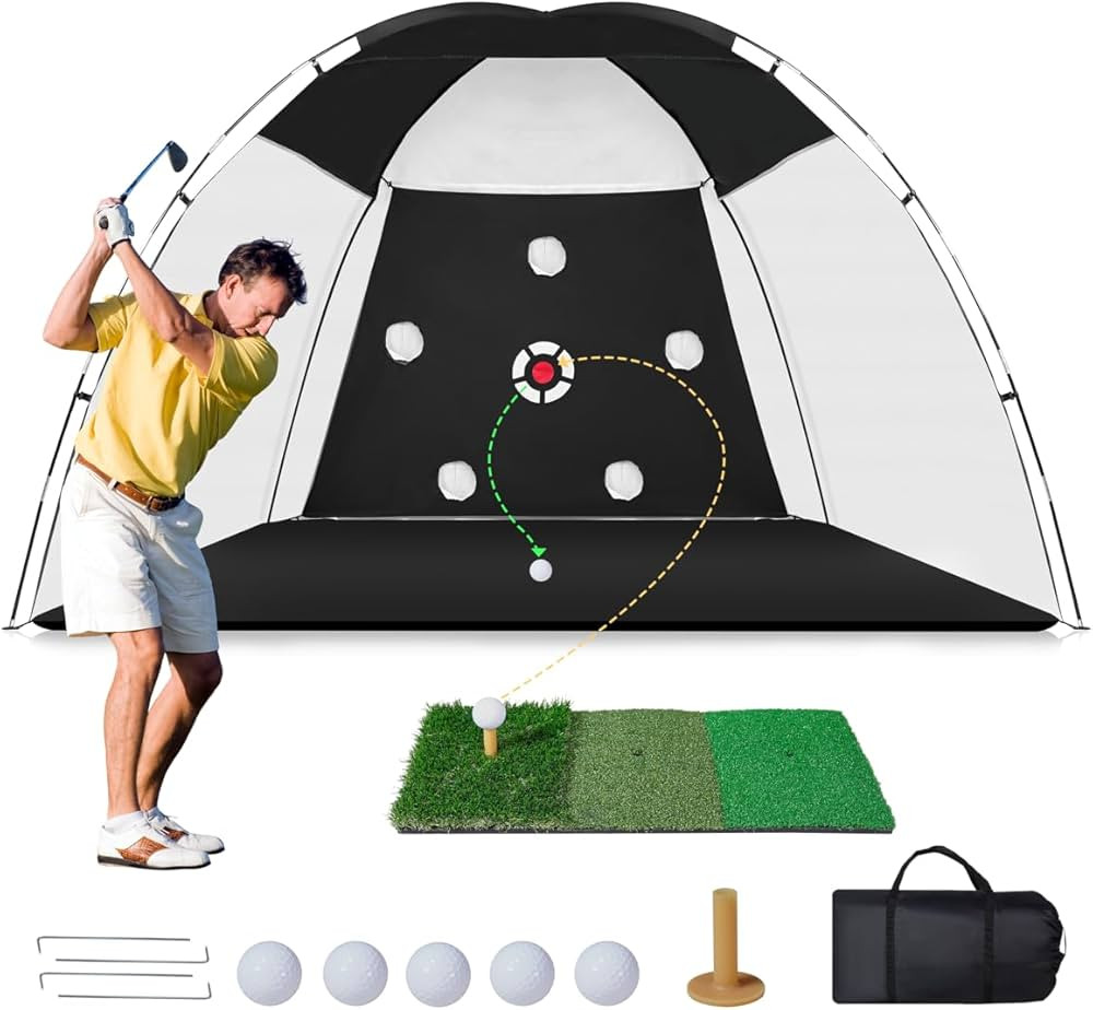 Golf Net 10x7ft Heavy Duty Practice Net, 900D Oxford All-in-One Multiple Target Golf Hitting Net,... | Amazon (US)
