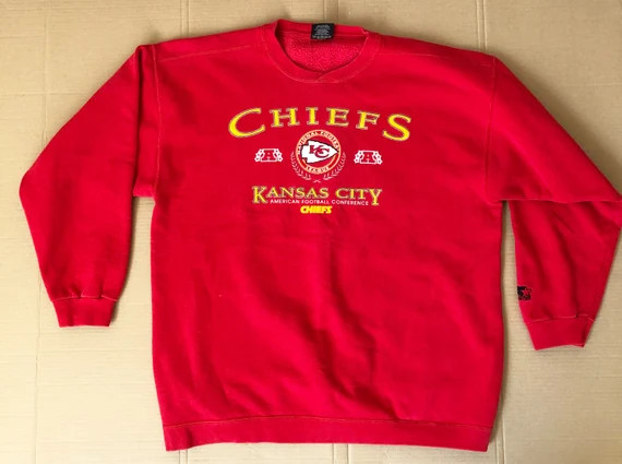Vintage Starter Kansas City Chiefs Crewneck Sweater Size Large - Etsy | Etsy (US)