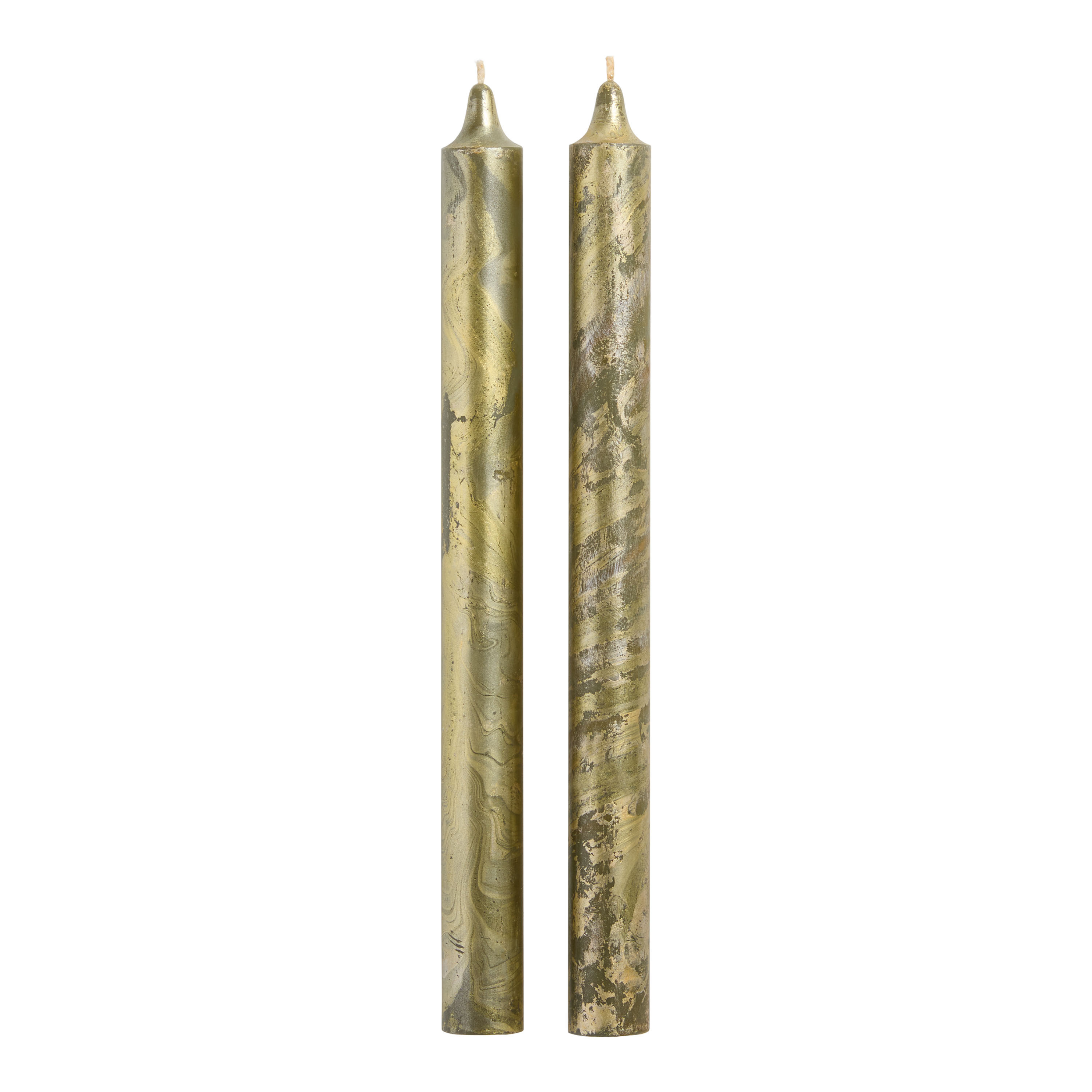 Gold Vein Marble Taper Candle 2 Pack | World Market