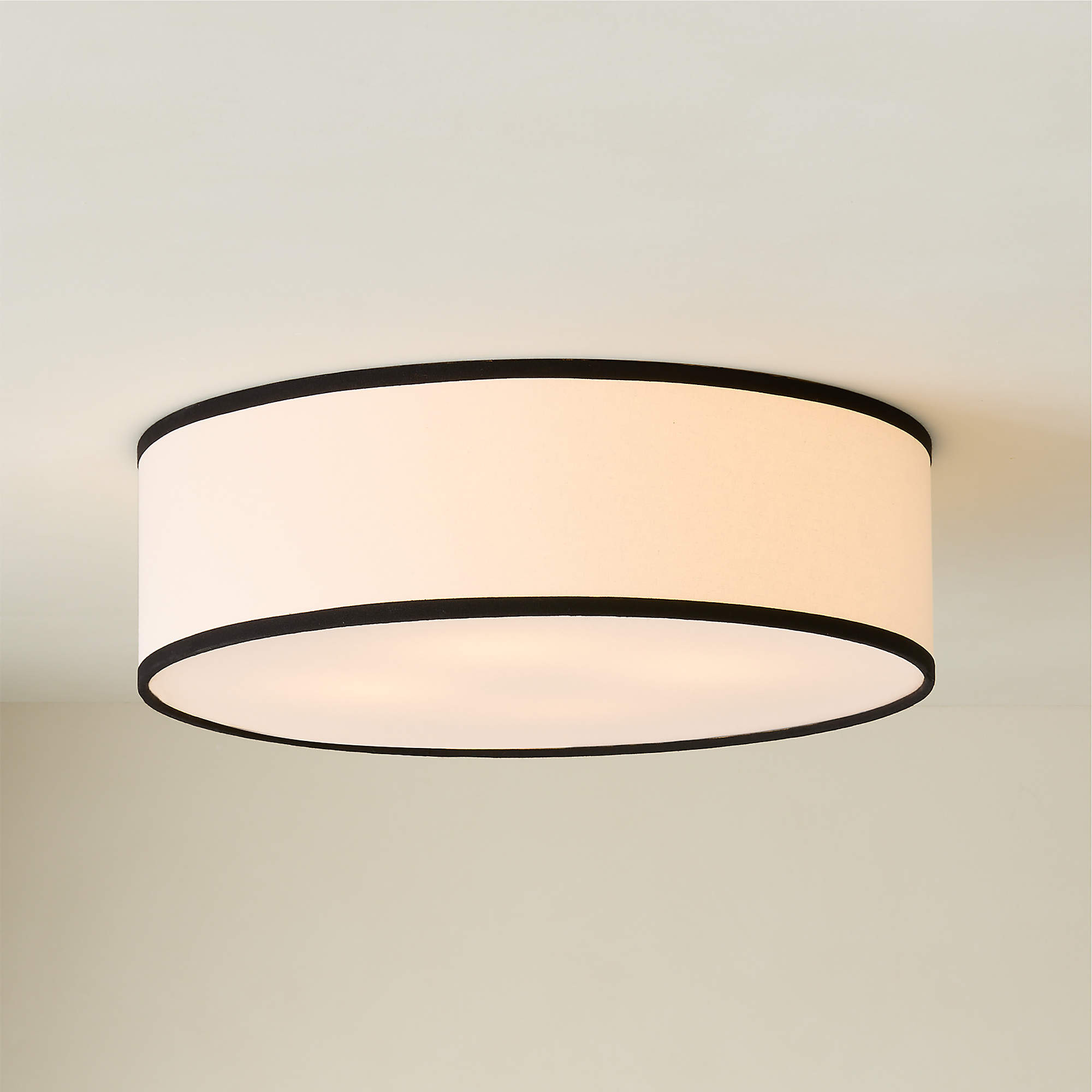 Drum Flush Mount Light with Black Trim 19.75" + Reviews | CB2 | CB2