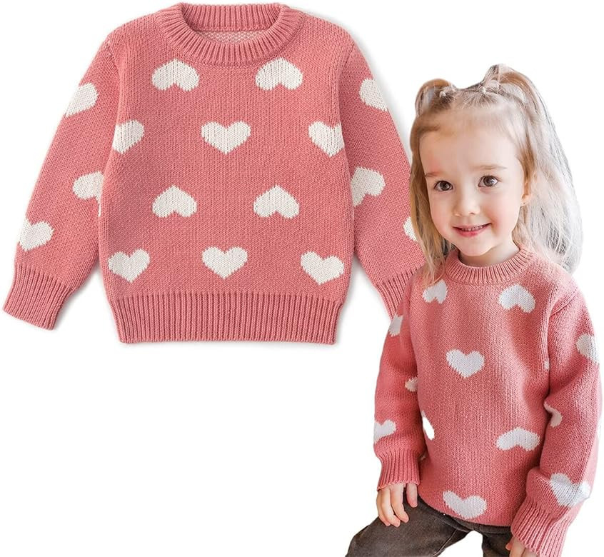 Simplee kids Baby Pullover Sweater Heart Knit Sweater Coat for Autumn Fall and Winter 3M-3T | Amazon (US)