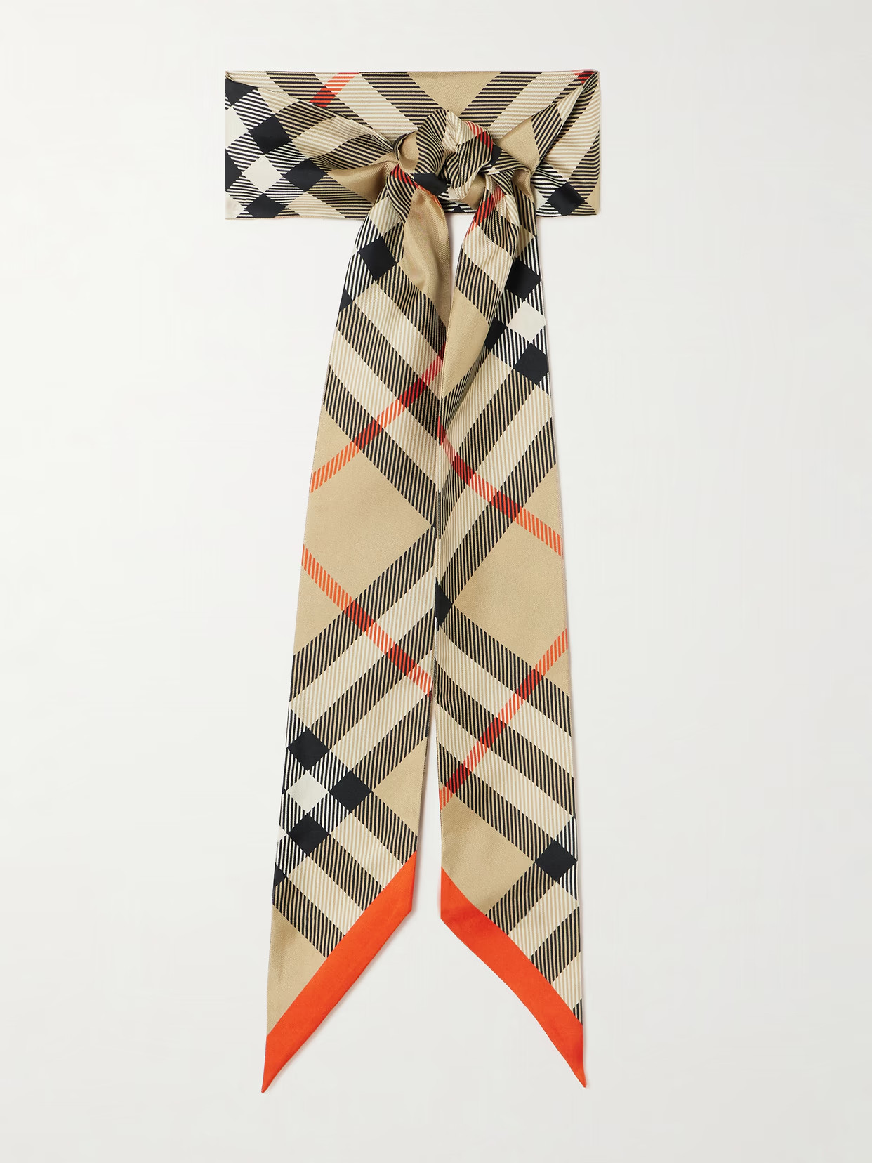 Burberry - Checked Organic Mulberry Silk-twill Scarf - Neutrals | NET-A-PORTER (US)