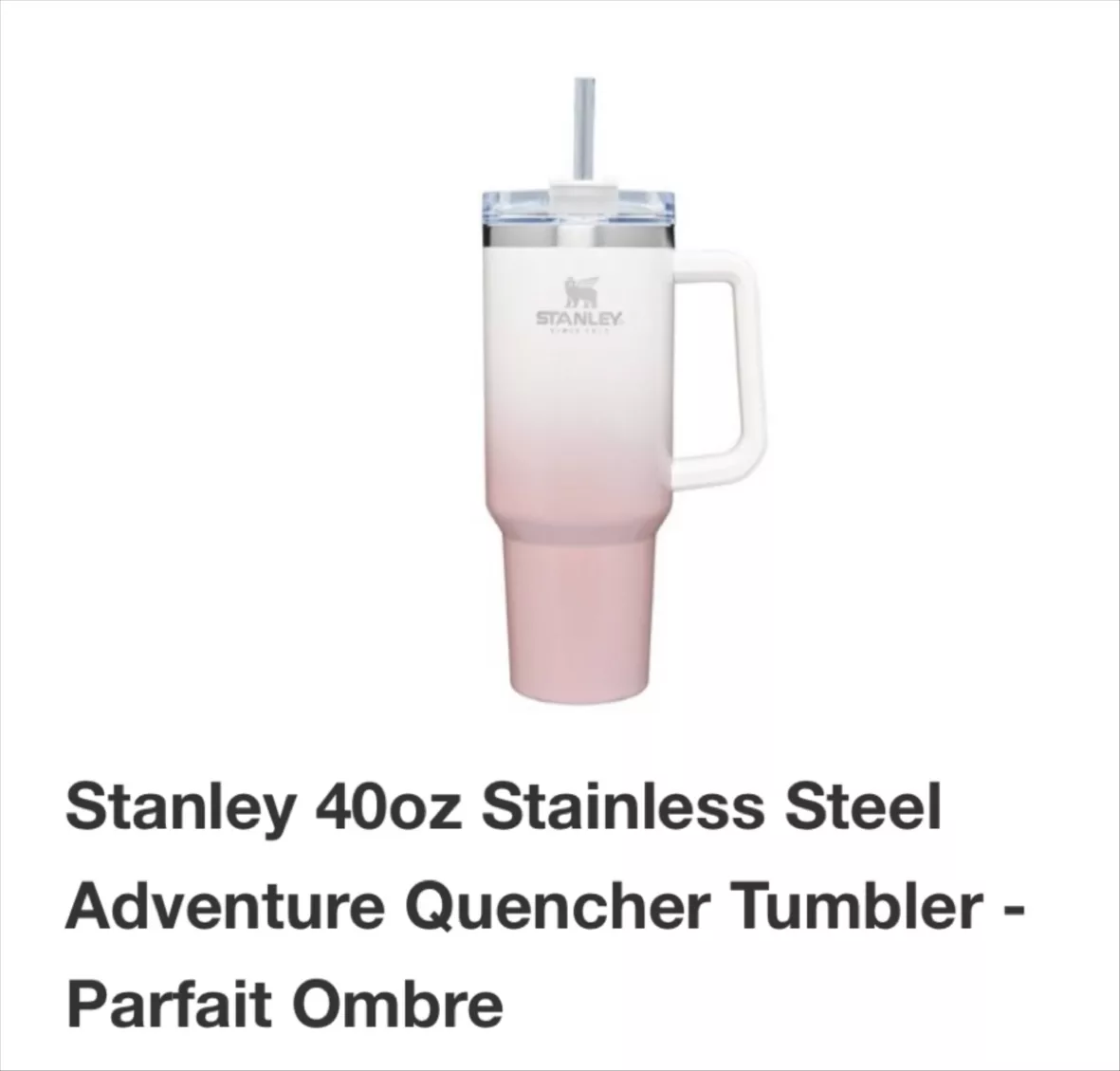 Stanley 40oz Stainless Steel Adventure Quencher Tumbler Parfait
