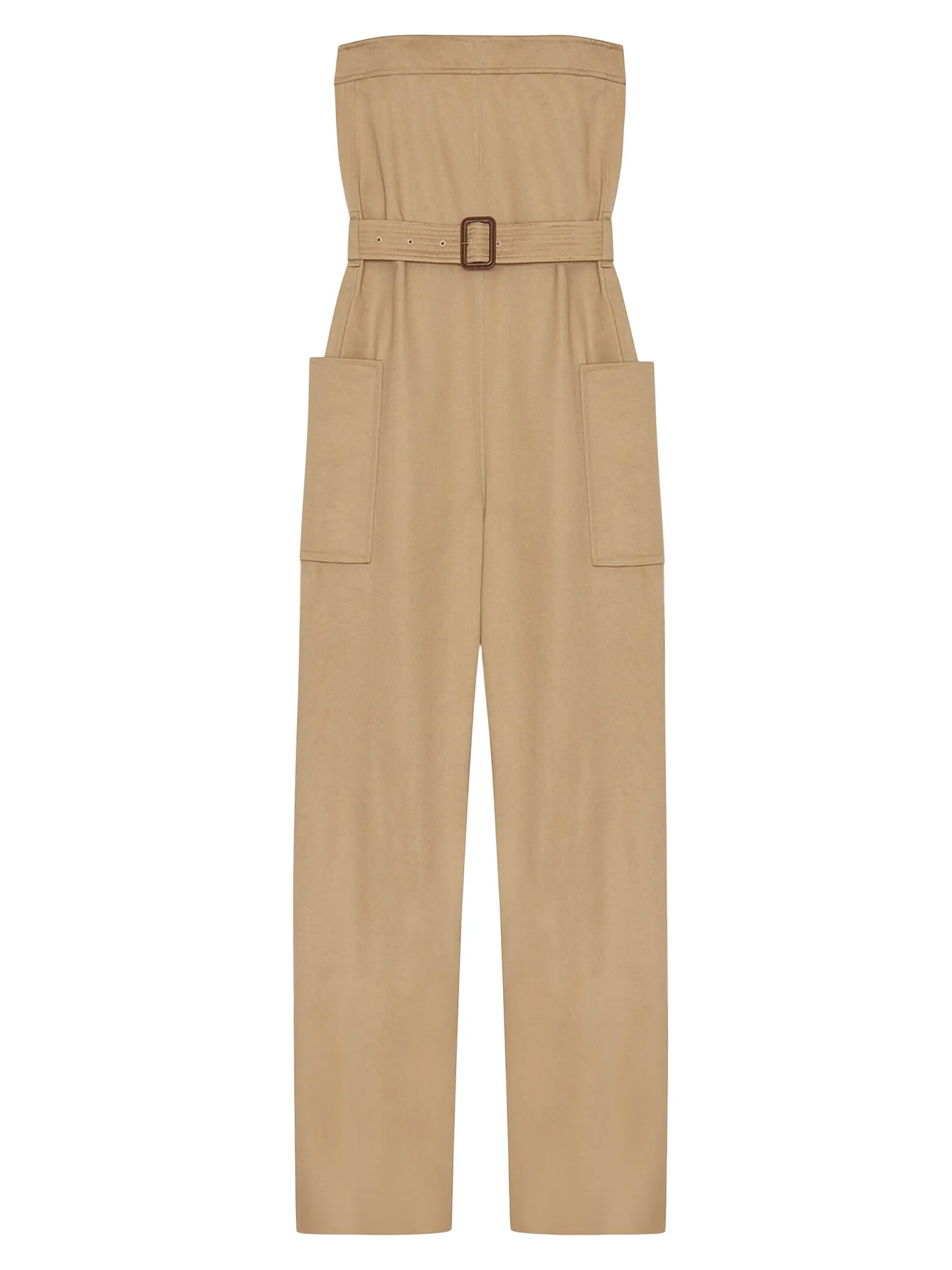 Shop Saint Laurent Strapless Jumpsuit in Cotton Gabardine | Saks Fifth Avenue | Saks Fifth Avenue
