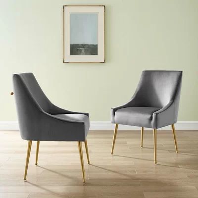 Dancy Velvet Upholstered Side Chair Everly Quinn Fabric: Gray | Wayfair North America