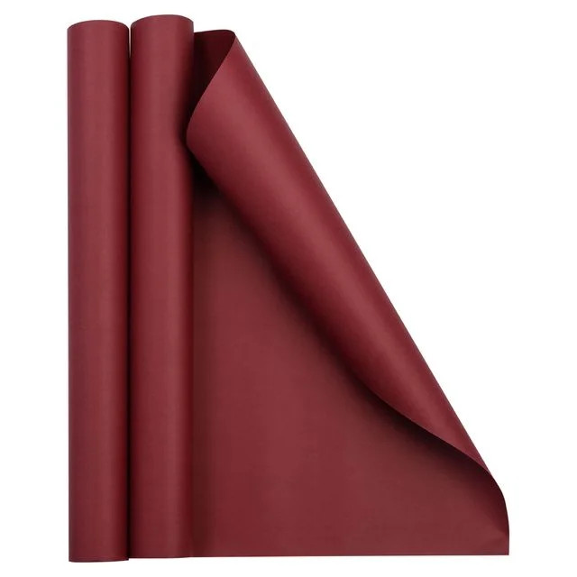 JAM Paper Matte Wrapping Paper, 52.6 Sq ft Total (17 in x 18 Ft Each), Burgundy, 2 Rolls | Walmart (US)