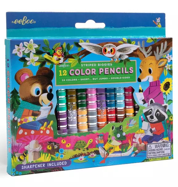 Biggies Color Pencils: Woodland Friends - 12pc | Janie and Jack