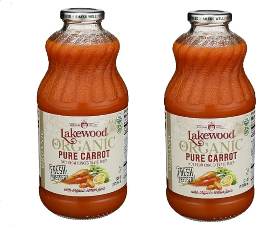 Lakewood Organic Pure Carrot with Added Organic Lemon Juice 32 Oz (Pack of 2) | Amazon (US)