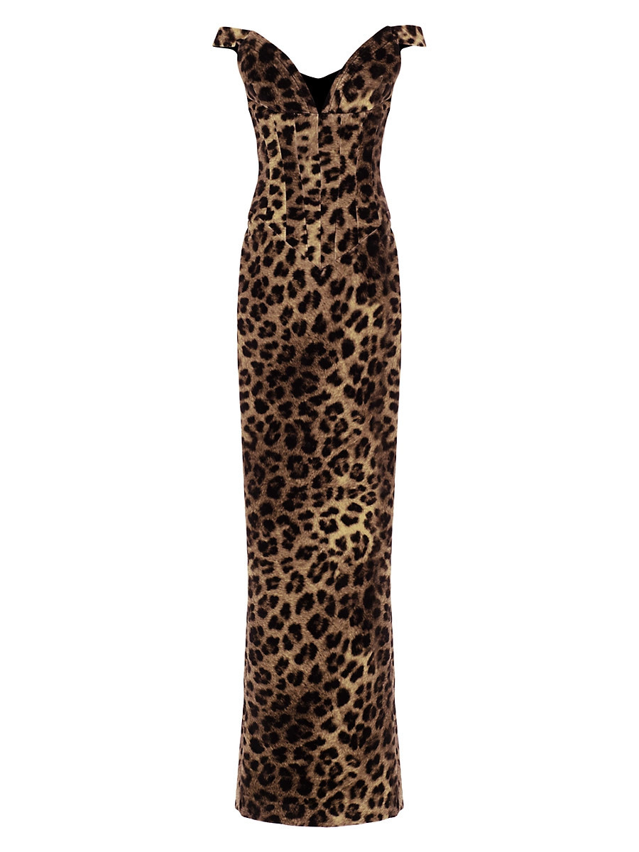 Women's Shakti Leopard Off-The-Shoulder Maxi-Dress - Sauvage - Size 4 | Saks Fifth Avenue