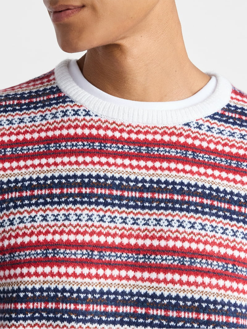 Free Assembly Men's Fair Isle Sweater with Long Sleeves, Size XS-3XL | Walmart (US)
