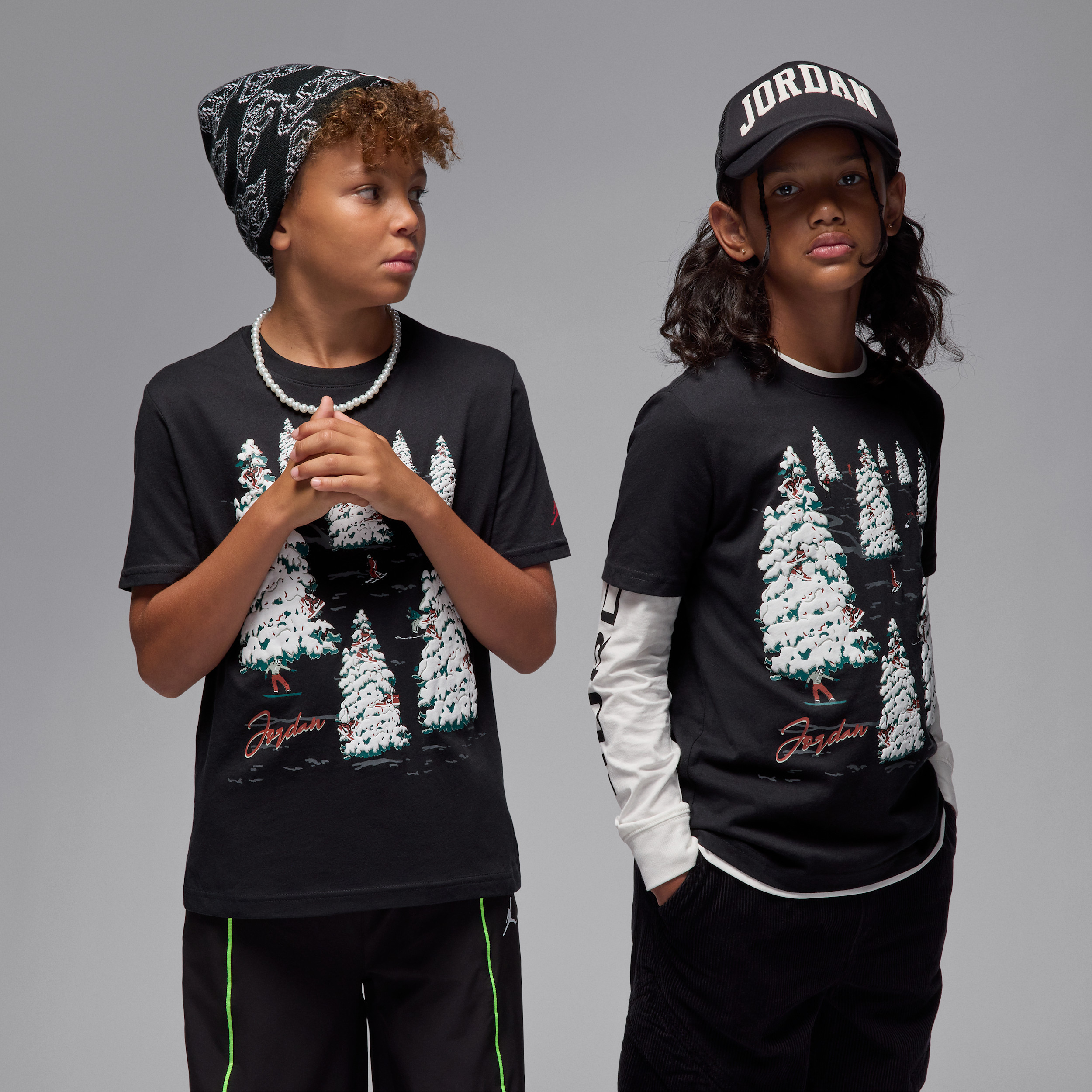 Jordan Big Kids' Winterland T-Shirt in Black | 95F355-023 | Nike (US)