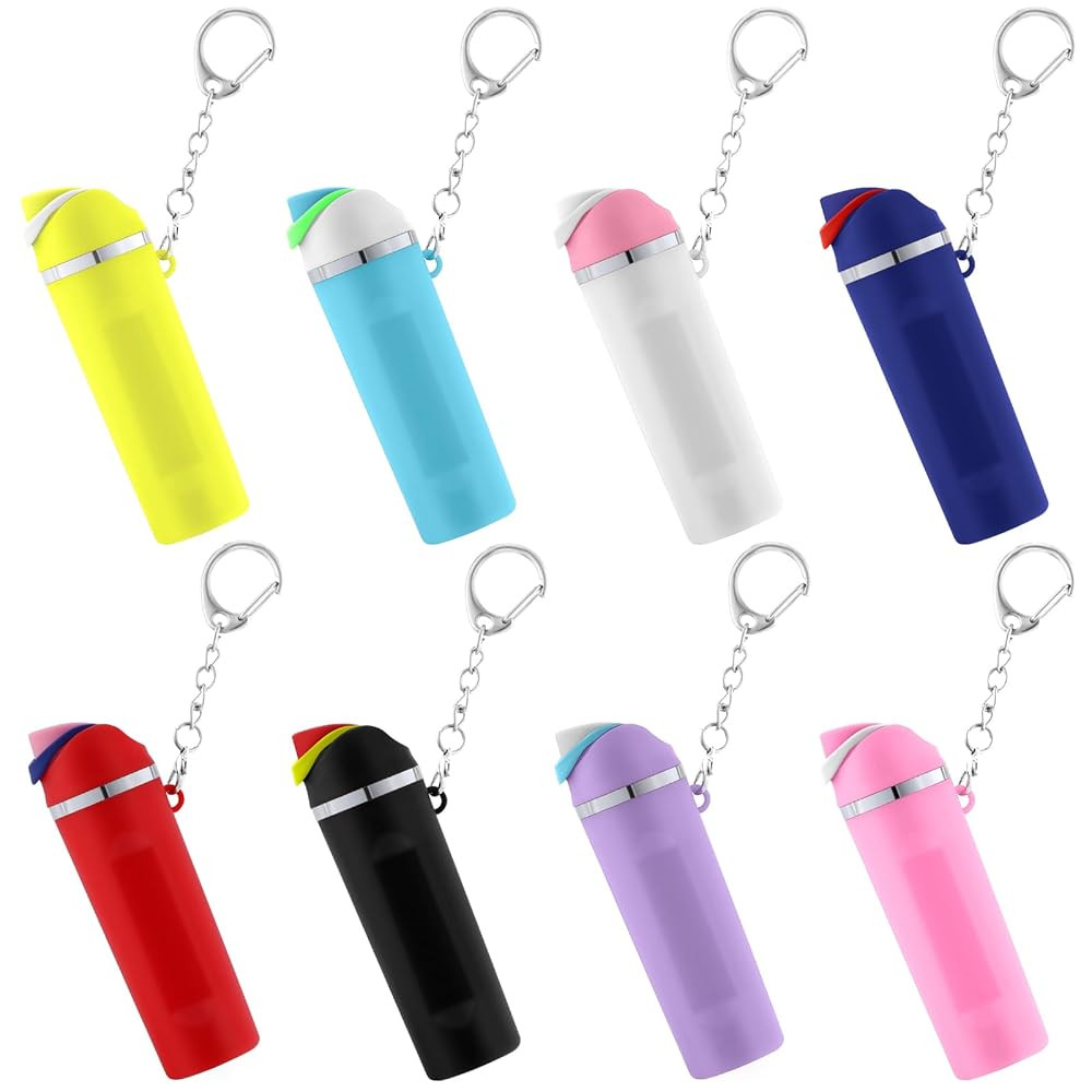 8 Pack Mini Tumbler Keychain for Owala Water Bottle, Mini Cup Keychain Chapstick Holder for Women... | Amazon (US)