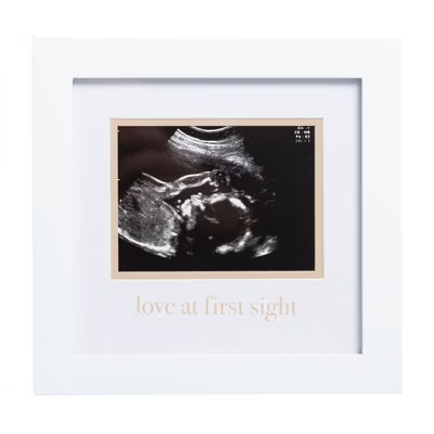 Pearhead 3" x 4" Love at First Sight Sonogram Frame: Wood, Holds 1 Photo, Square Shape, 0.75 lbs | Target