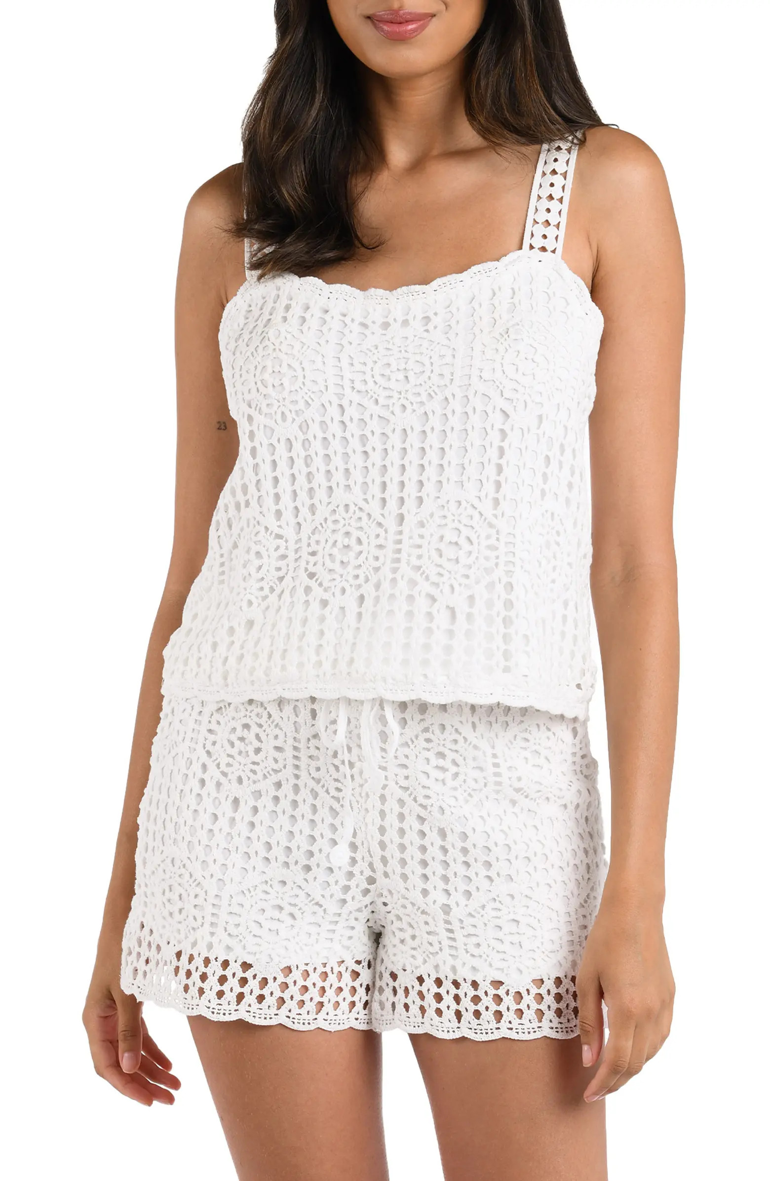 La Blanca Waverly Lace Overlay Cotton Cover-Up Camisole | Nordstrom | Nordstrom