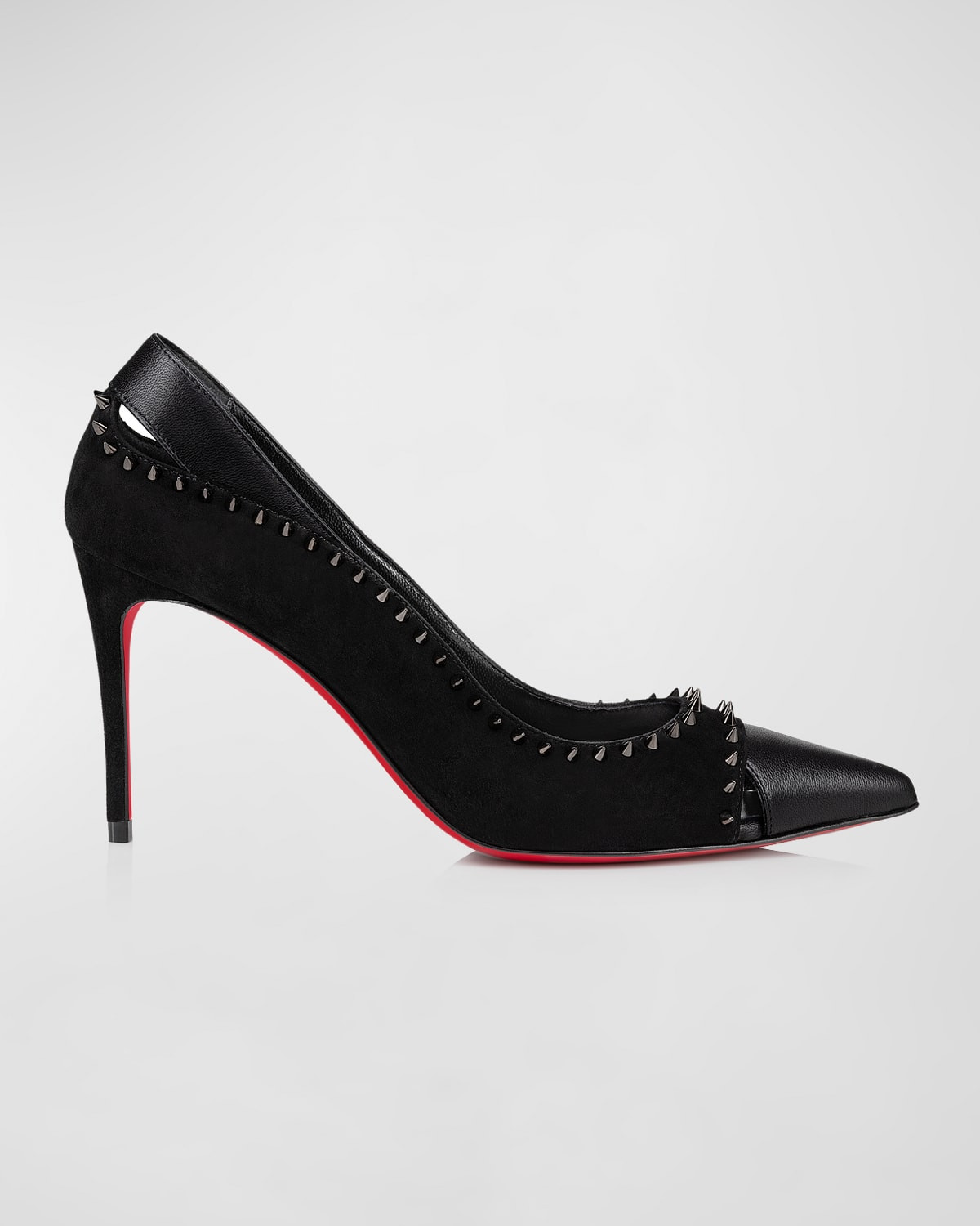 Duvettina Leather Spike Red Sole Pumps | Neiman Marcus