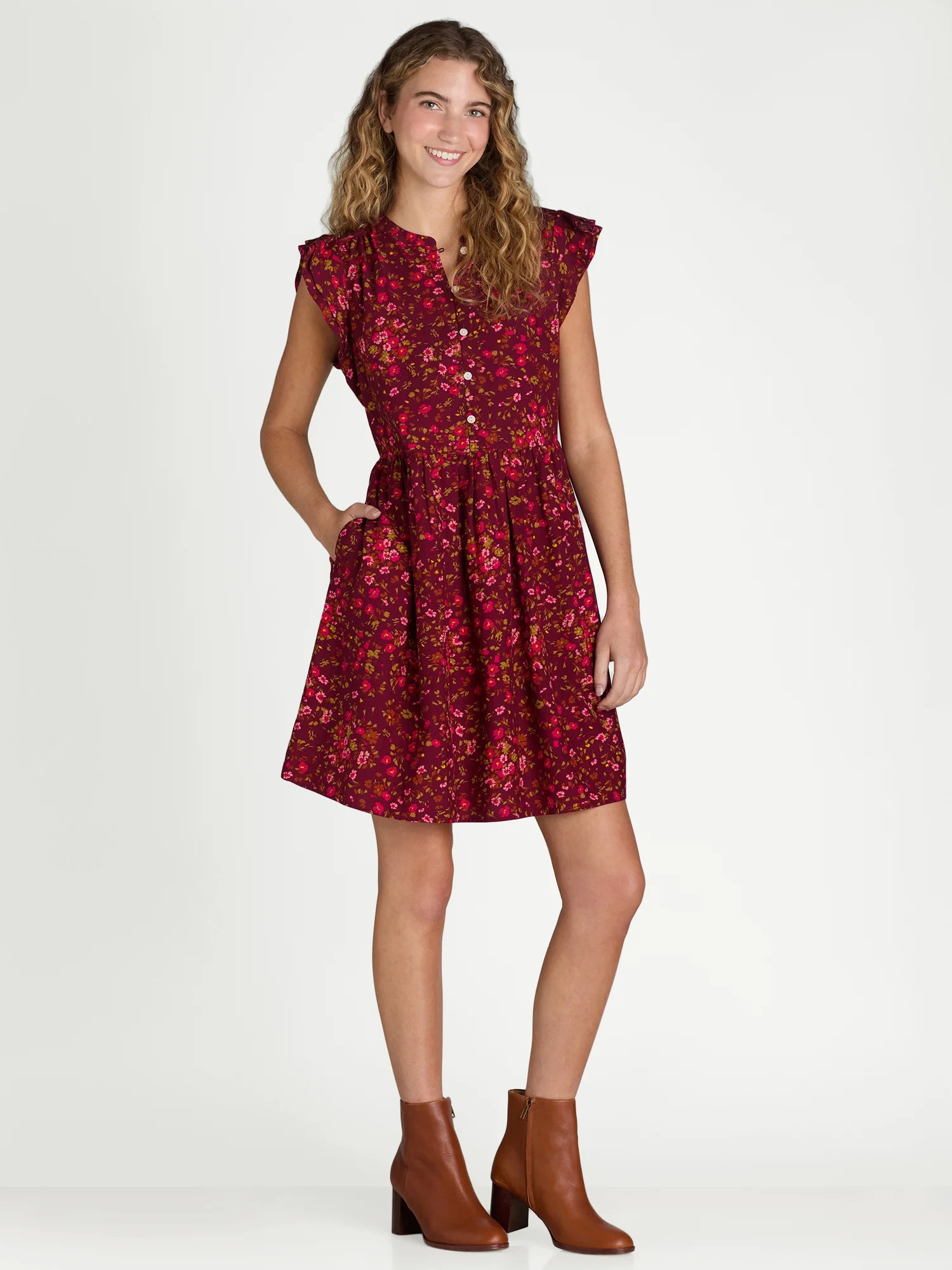 Time and Tru Women's Mini Woven Dress | Walmart (US)