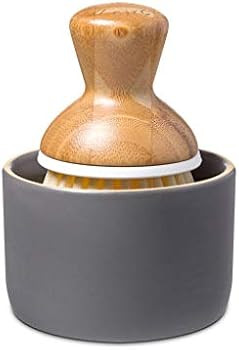 Full Circle Bubble Up Ceramic Soap Dispenser & Bamboo Dish Brush, White/Gray | Amazon (US)