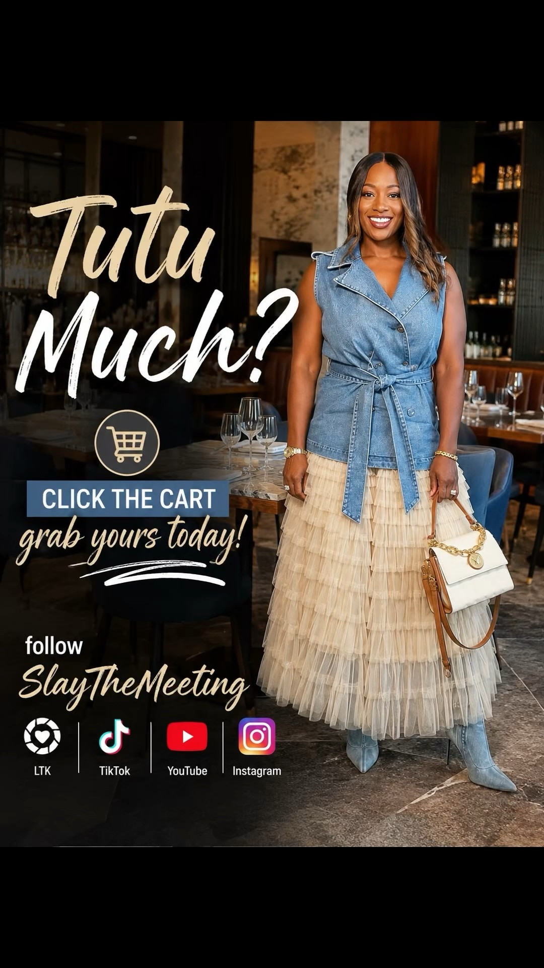 Tutu much? Maybe. But when denim, layers, and confidence come together like this… you lean all the way in. This look gave soft glam with a little edge, and somehow turned a casual dinner into a full fashion moment. The compliments all night confirmed it.

Click the cart and grab yours today. Available in multiple colors.

#TutuStyle #CorporateChic #SpringStyleInspo #FashionOver40  #LTKFashion #DateNightStyle #DenimAndTulle #

#LTKootd #LTKOver40