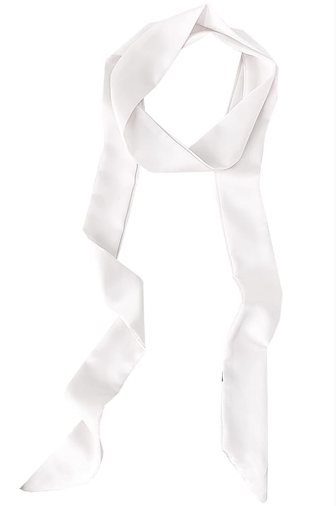 GUZOSJO Solid Color Long Neckerchief Pure Skinny Scarf Necktie Handbag Wrap Handle Satin Belt | Amazon (US)