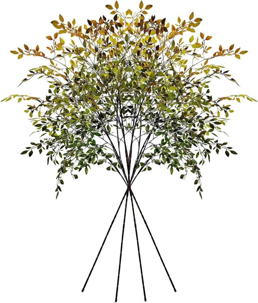 4Pcs Artificial Branches, 43.3inches Fall Artificial Bamboo Leaves Fake Faux Plastic Tall Stem Au... | Amazon (CA)