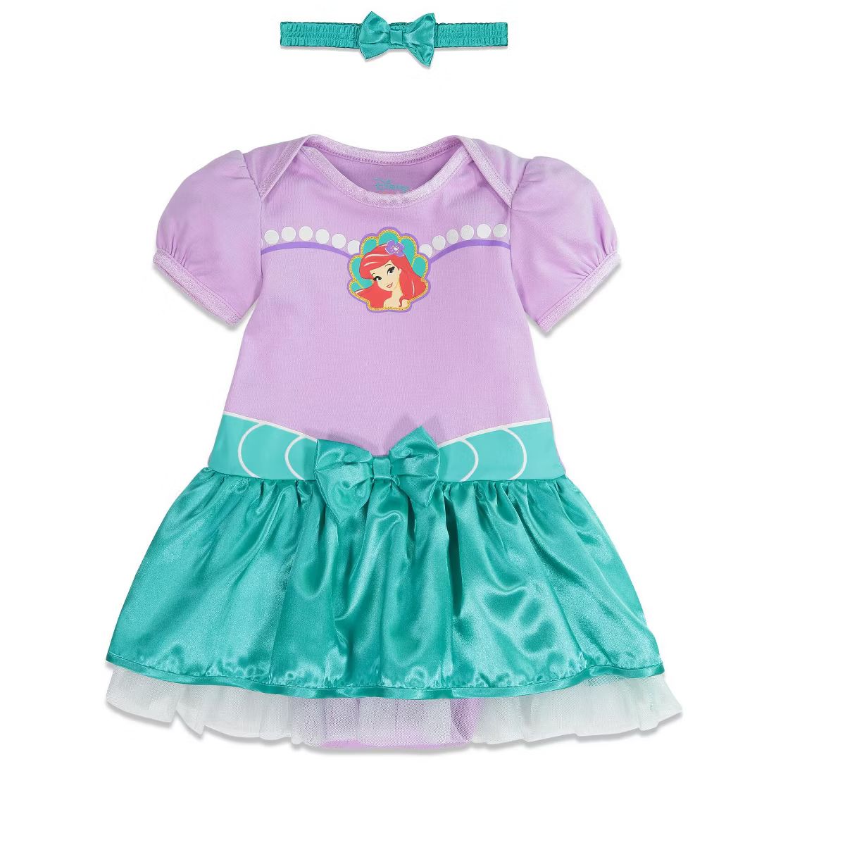 Disney Princess Ariel Infant Baby Girls Cosplay Costume Dress and Headband 18-24 Months | Target