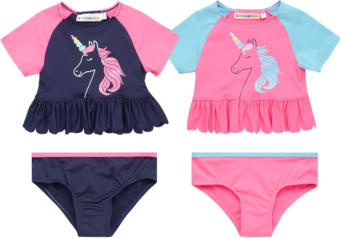Wippette Baby Girls’ 4-Piece UPF 50+ Rash Guard Swimsuit (Infant/Todder) | Amazon (US)
