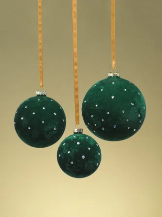 The Holiday Aisle® Flocked and Studded Ball Ornament | Wayfair North America
