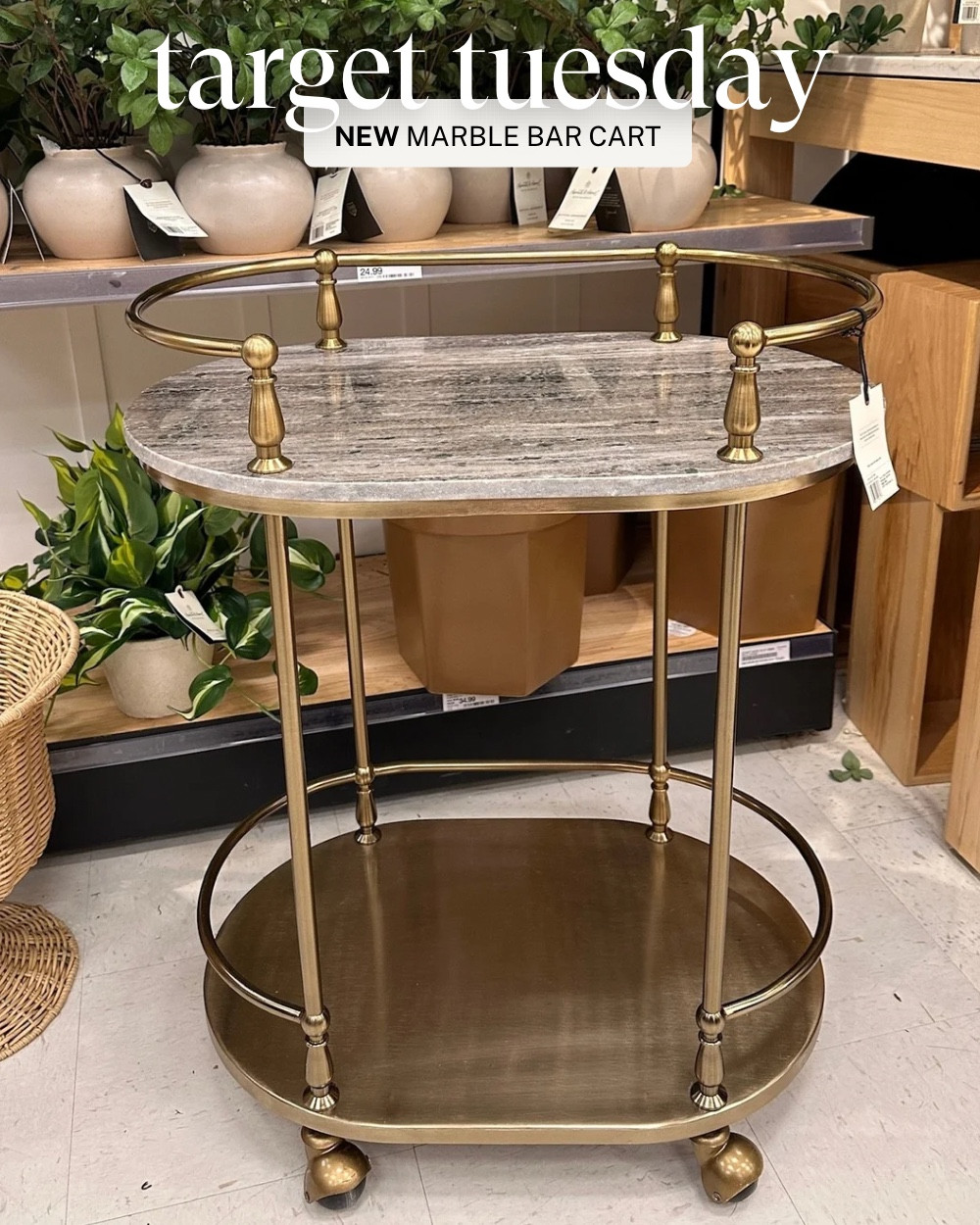 It’s @Target Tuesday so I had to share with you this beautiful bar cart. I saw it in the store the other day and couldn’t believe how high-end it looked! The marble was stunning and it was very well made. I also linked some bar cart accessories for styling! PS — this bar cart keeps selling out so don’t wait to buy it!

#LTKfoodie #LTKHome