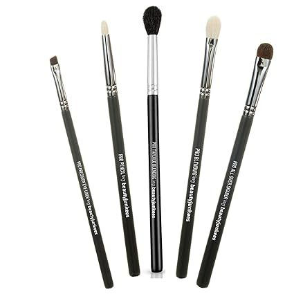 Basic Eyeshadow Makeup Brush Set - Beauty Junkees 5pc Professional Eye Make Up Brushes for Transi... | Amazon (US)