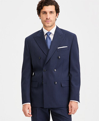 Michael Kors Men's Classic-Fit Pinstripe Double-Breasted Suit Separate Jacket - Macy's | Macy's