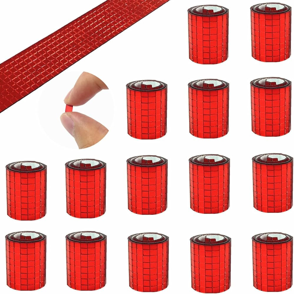 REDODECO 7200Pcs Mirror Mosaic Tiles Disco Ball Tiles Self-Adhesive Real Square Glass Mirror DIY Til | Amazon (US)