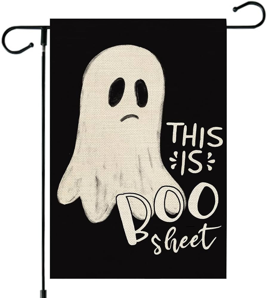 CROWNED BEAUTY Halloween Ghost Garden Flag 12x18 Inch Double Sided Small for Outside Welcome Burl... | Amazon (US)