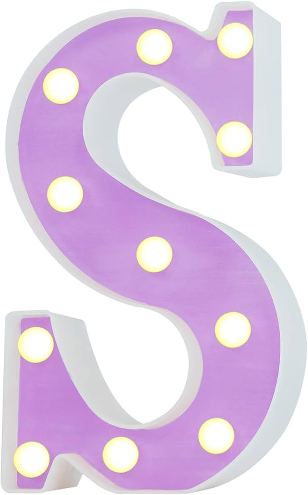 Pooqla LED Letter Lights, Purple Light Up Alphabet Sign, Colorful DIY Marquee Night Light with Wa... | Amazon (US)