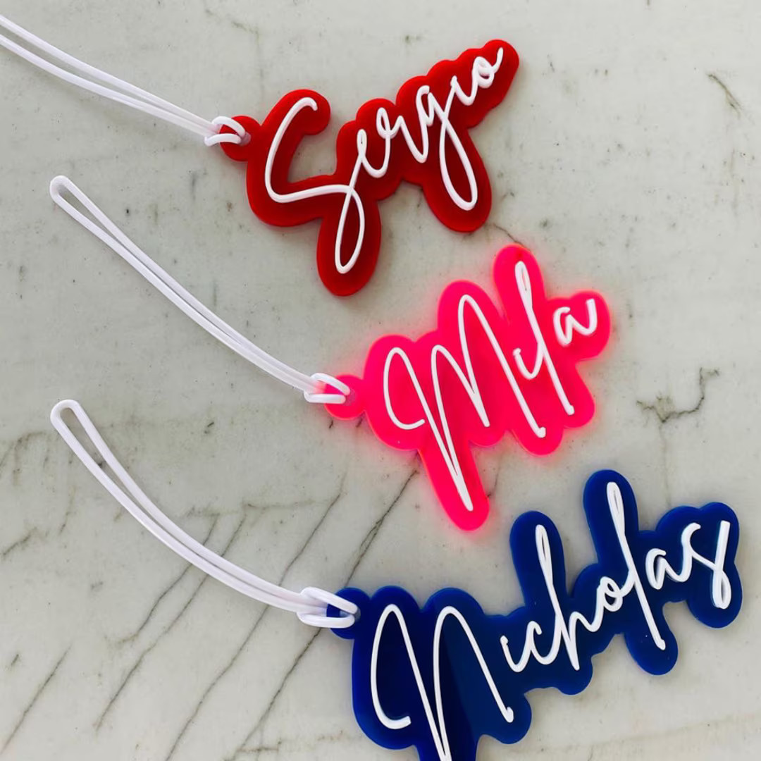 3D Tag Acrylic Tag Personalized Tag Bag Tag Bag Charm - Etsy | Etsy (US)