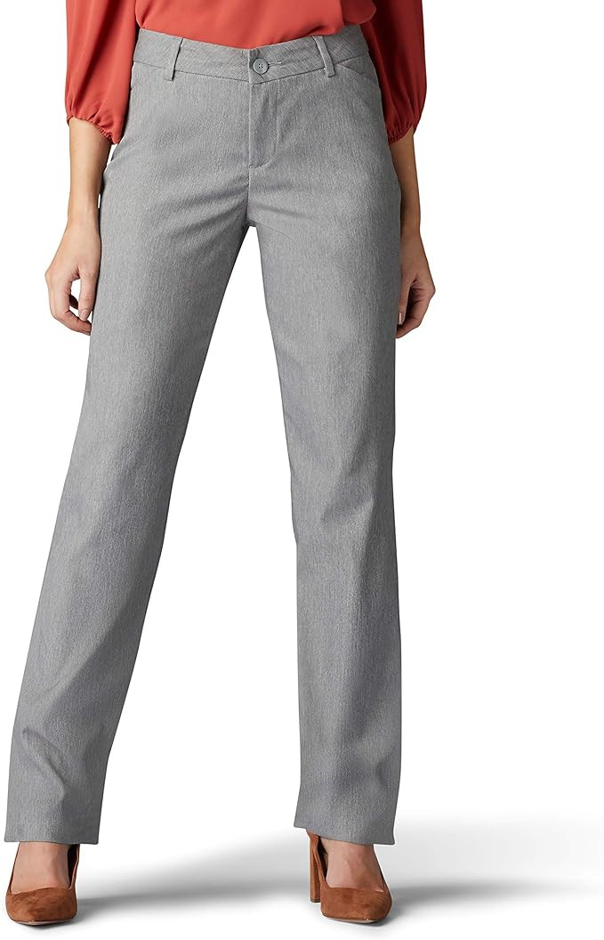 Lee Women's Wrinkle Free Relaxed Fit Straight Leg Pant | Amazon (US)