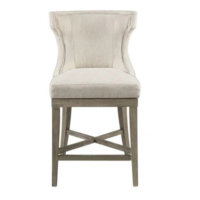 Cream Counter Stool - 1.75"W X 1.75"D Upper Legs, 24.18"D 7.25" Footrest, Solid Wood And Plywood | Wayfair North America