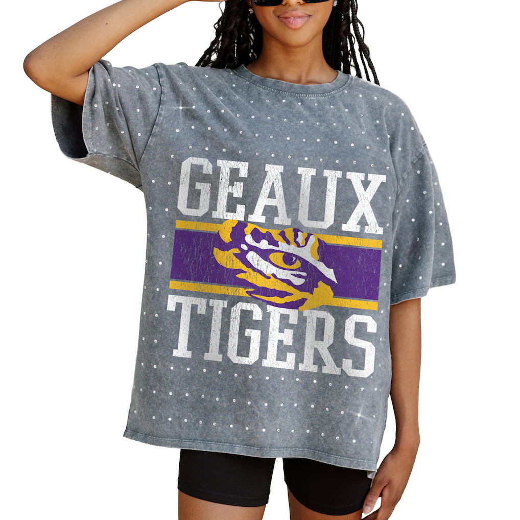 LSU Tigers Gameday Couture Women's On the Ball Oversized T-Shirt - Gray | Fanatics