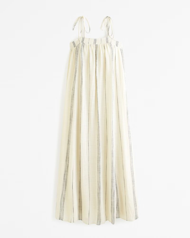 Crinkle Cotton Maxi Dress | Abercrombie & Fitch (US)