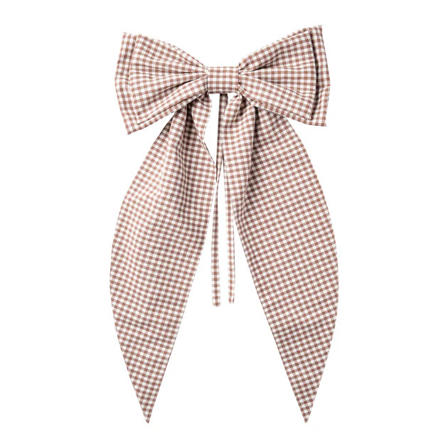Cinnamon Gingham Check Oversized Bow | Cailini Coastal