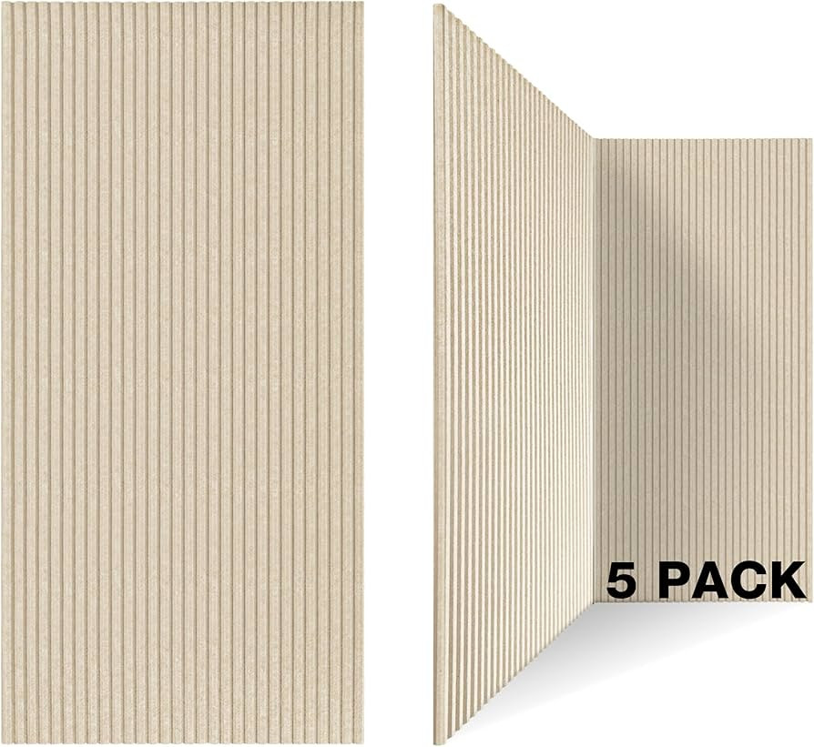 5 Pack Acoustic Panels,48x24x0.4 inch Acoustical Wall Panels,Large Soundproof Panels,Self-Adhesiv... | Amazon (US)