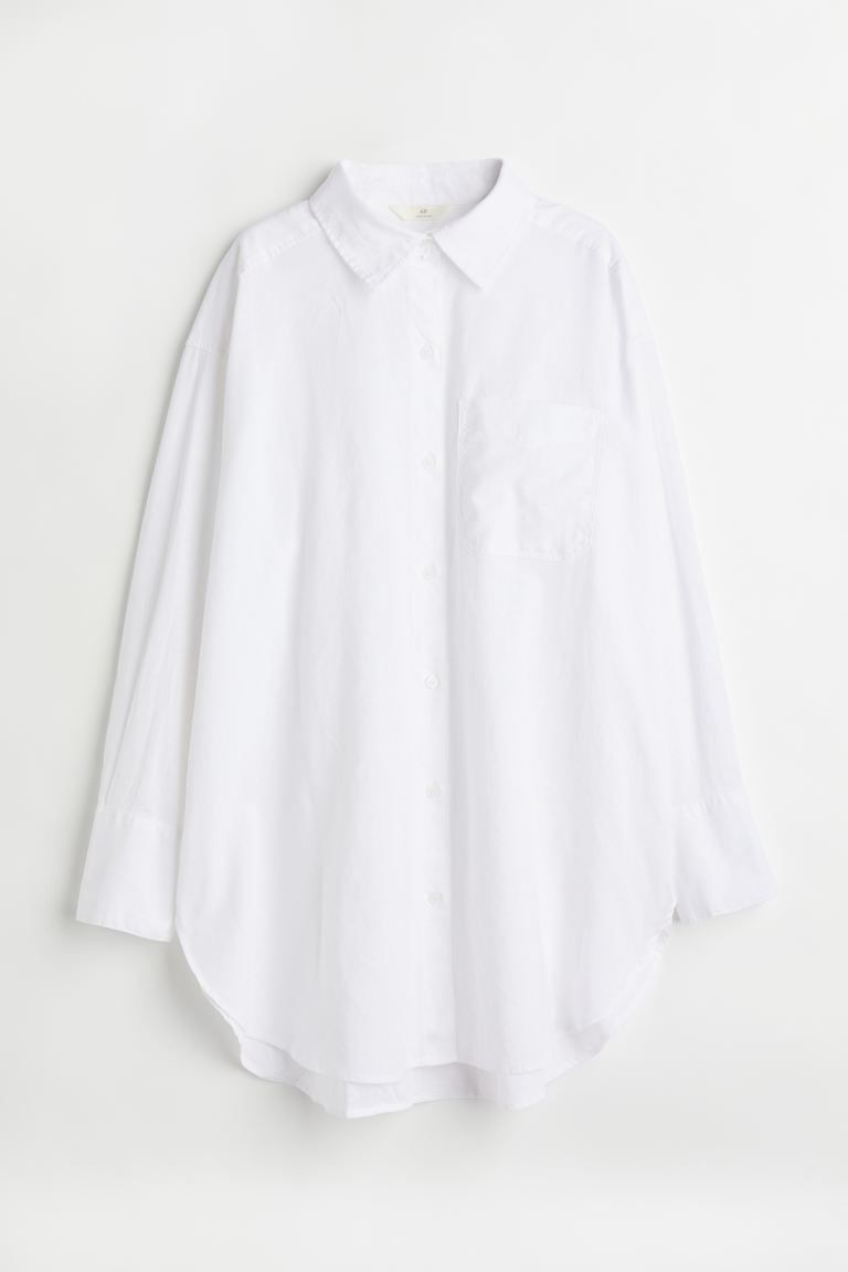 Oversized linen-blend shirt | H&M (UK, MY, IN, SG, PH, TW, HK)