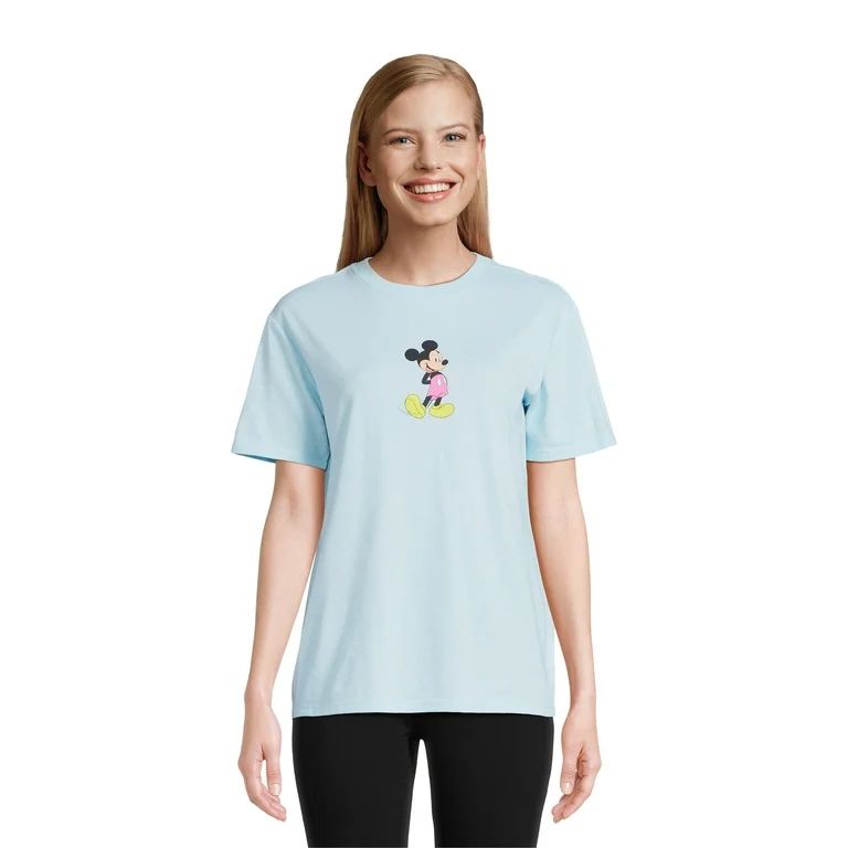 Mickey Mouse & Friends Juniors and Juniors Plus Graphic Print T-Shirt, Sizes XS-3XL - Walmart.com | Walmart (US)